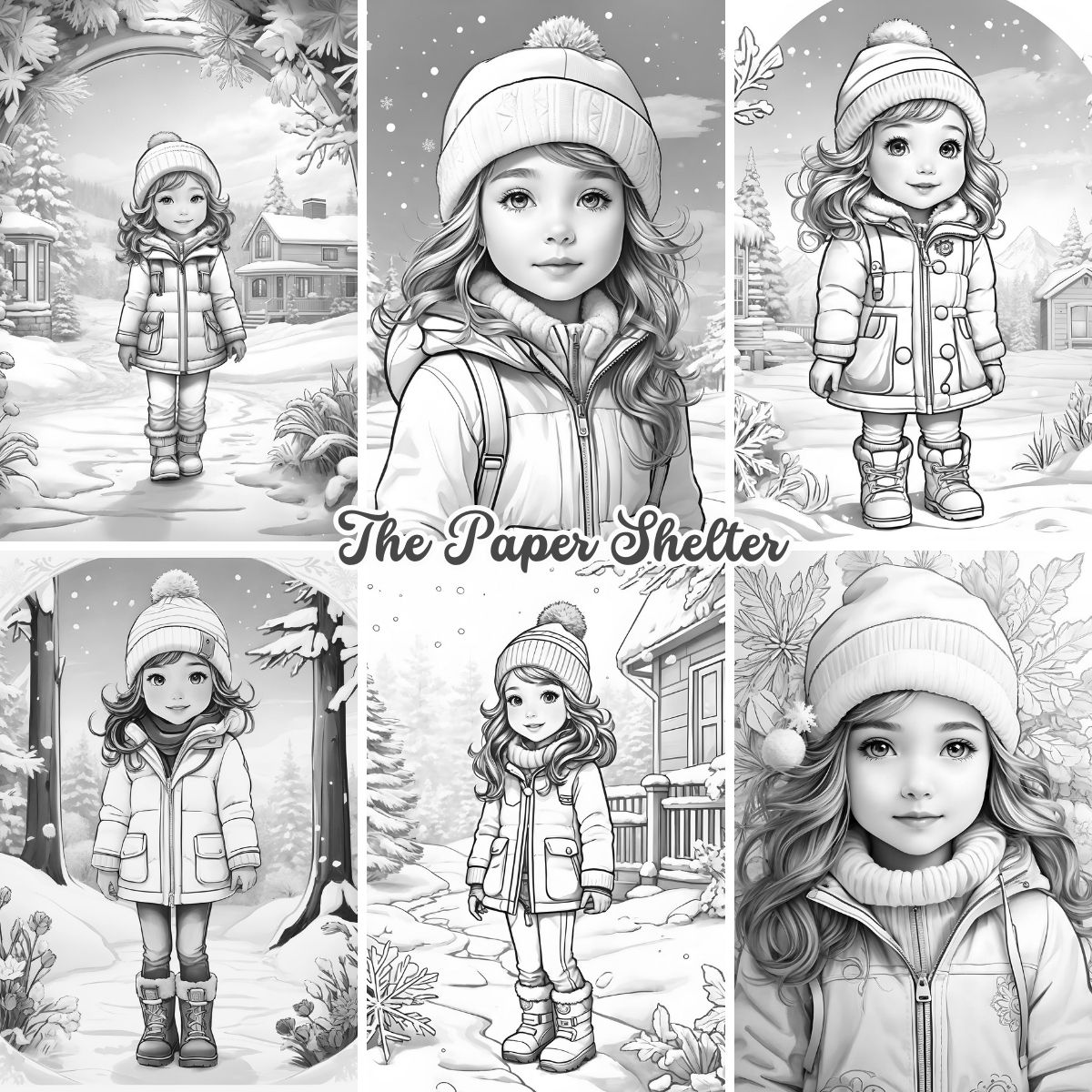 Winter Girls - Digital Coloring Book - Click Image to Close