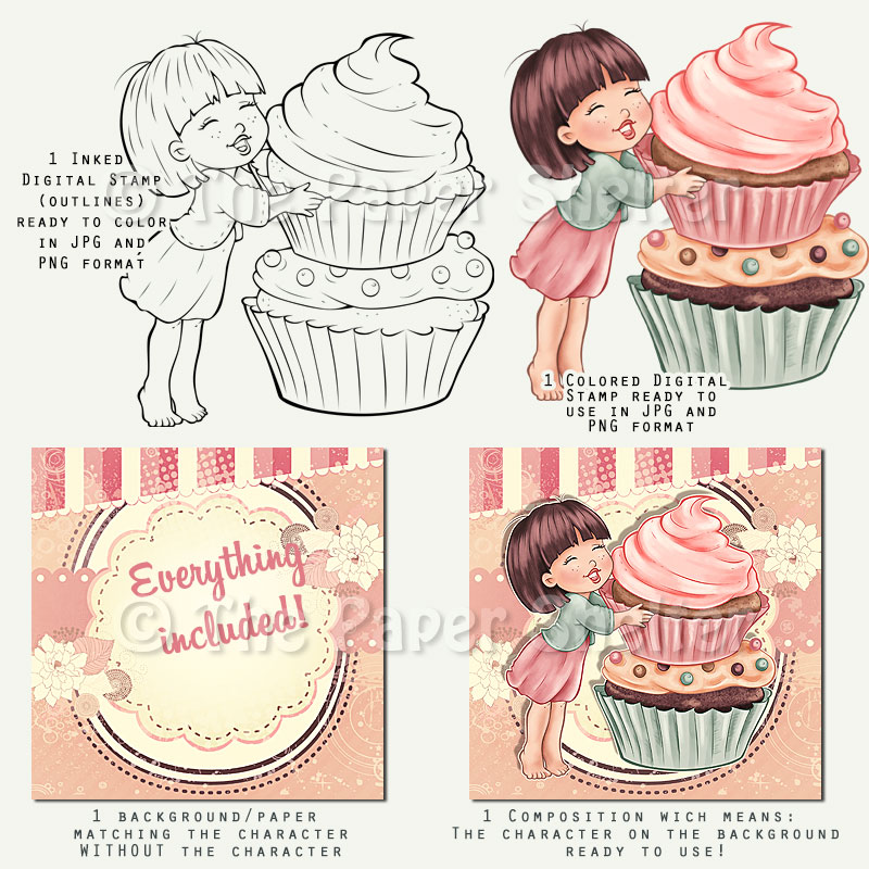 You're My Cuppy Cake - Digital Stamp - Click Image to Close