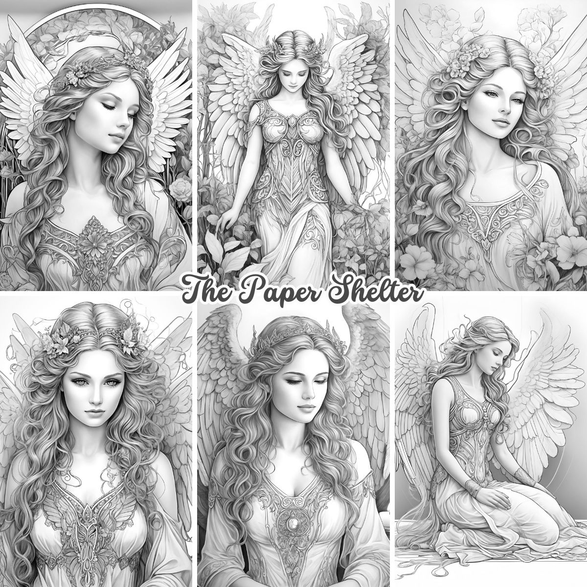 Angelic Grace - Digital COloring Book
