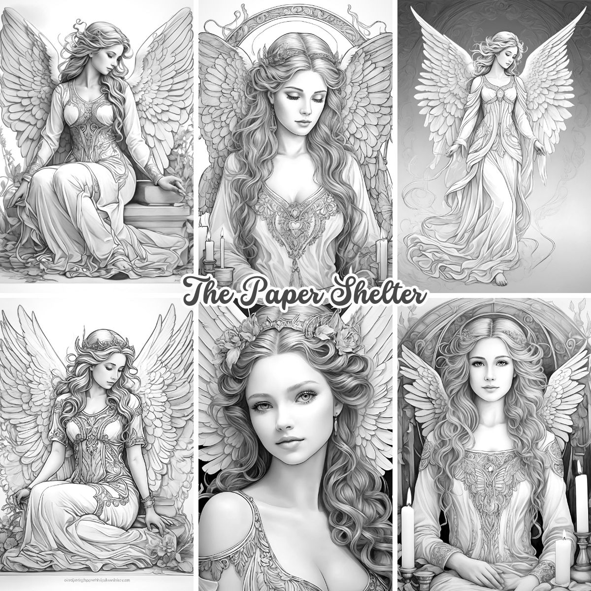 Angelic Grace - Digital COloring Book - Click Image to Close