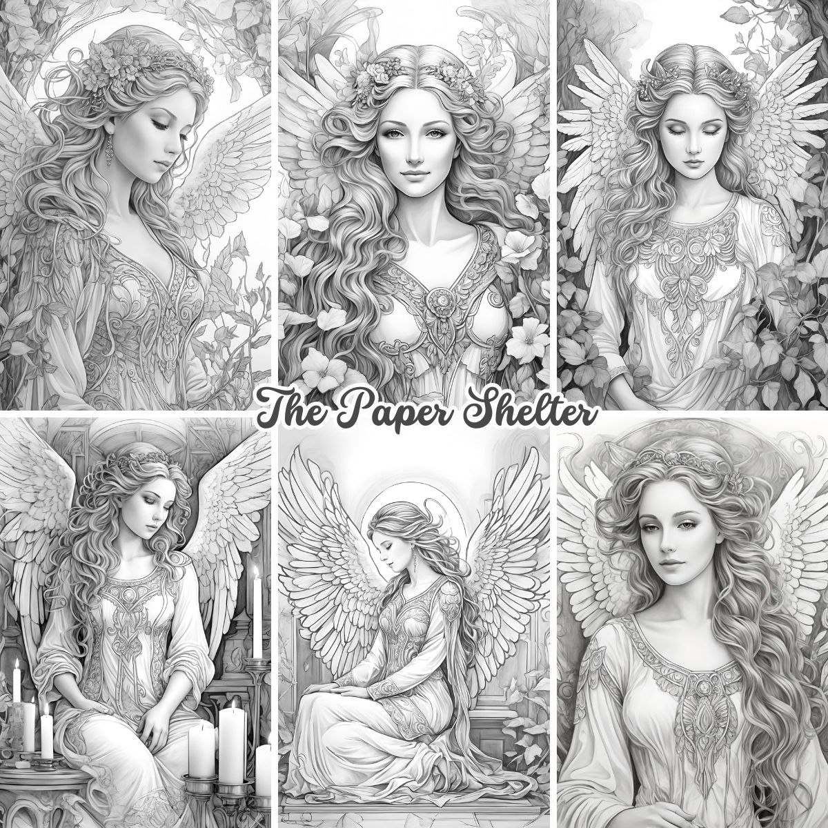 Angelic Grace - Digital COloring Book