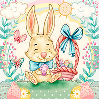 Adorable Easter Bunny - Digital Stamp