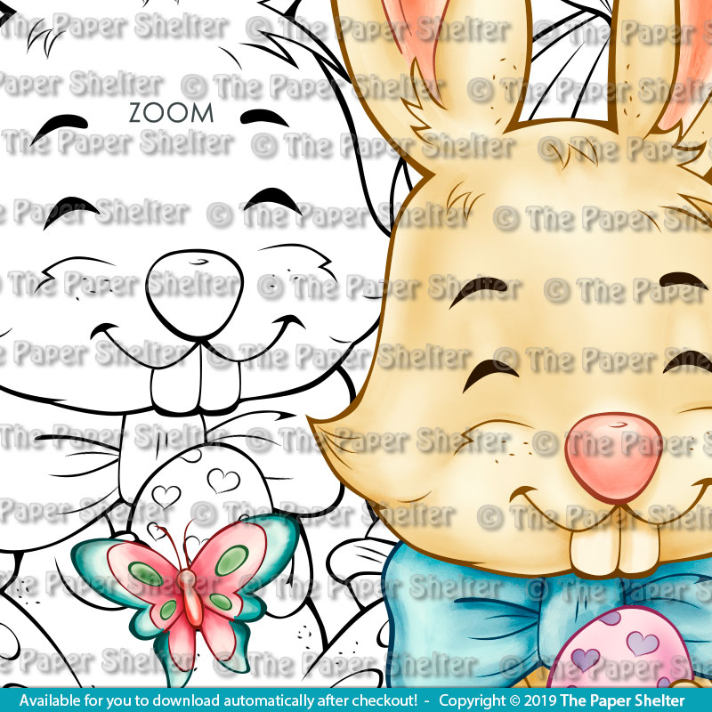 Adorable Easter Bunny - Digital Stamp