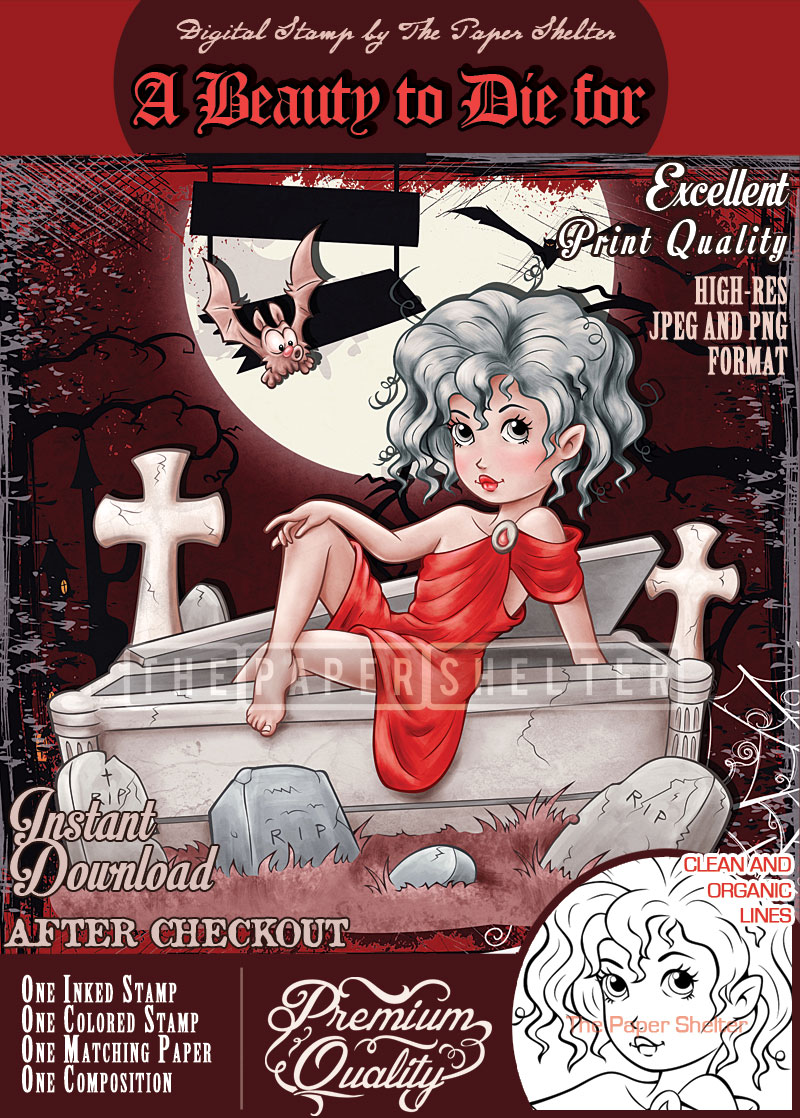 A Beauty to Die For - Digital Stamp - Click Image to Close