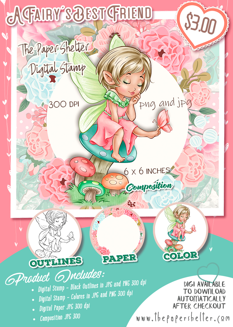 A Fairy's best Friend - Digital Stamp - Click Image to Close