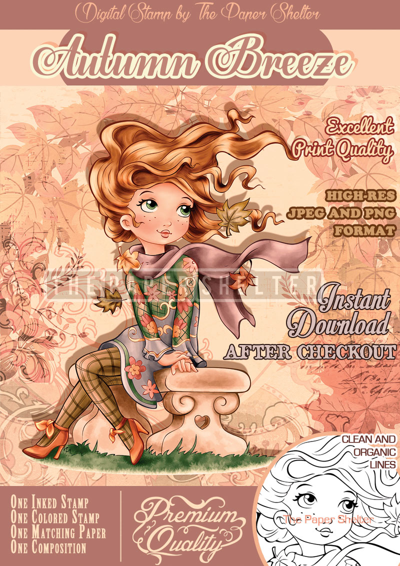 Autumn Breeze - Digital Stamp - Click Image to Close