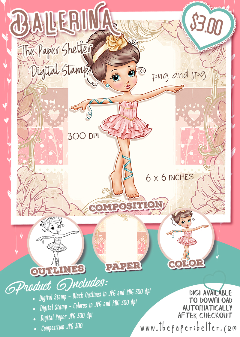 Ballerina - Digital Stamp - Click Image to Close