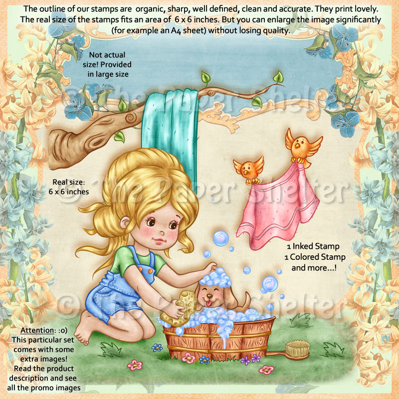 Bath Time! - Digital Stamp - Click Image to Close