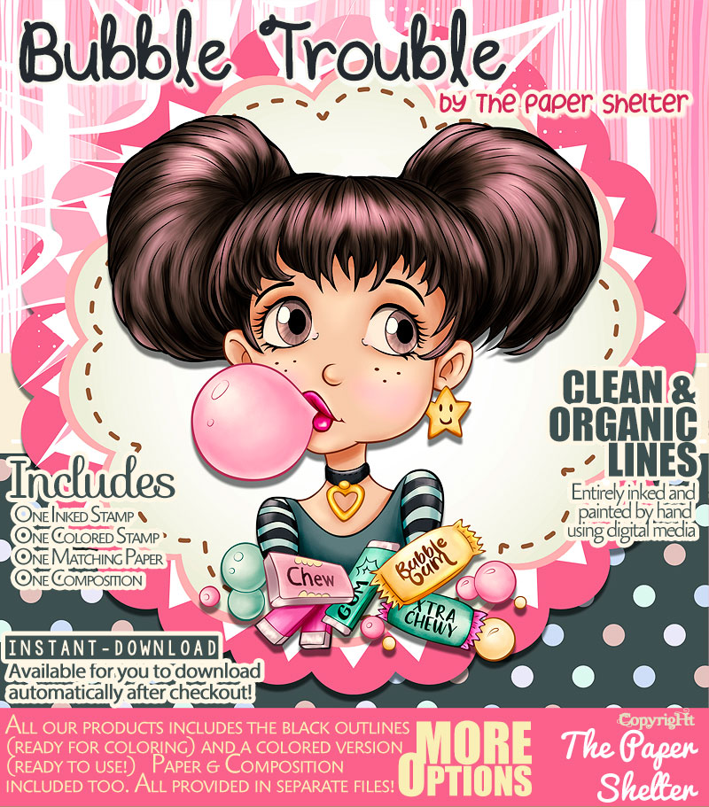 Bubble Trouble - Digital Stamp - Click Image to Close