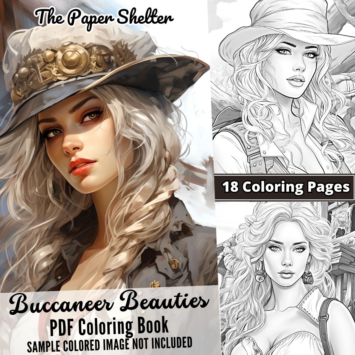 Buccaneer Beauties - Digital Coloring Book - Click Image to Close