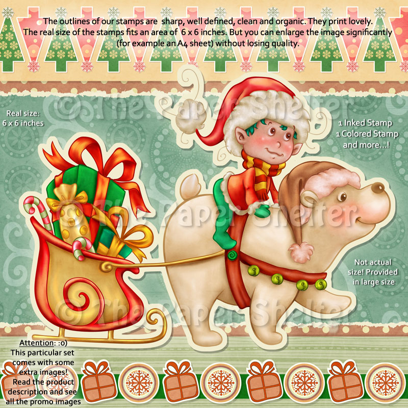 Christmas Elf - Digital Stamp - Click Image to Close