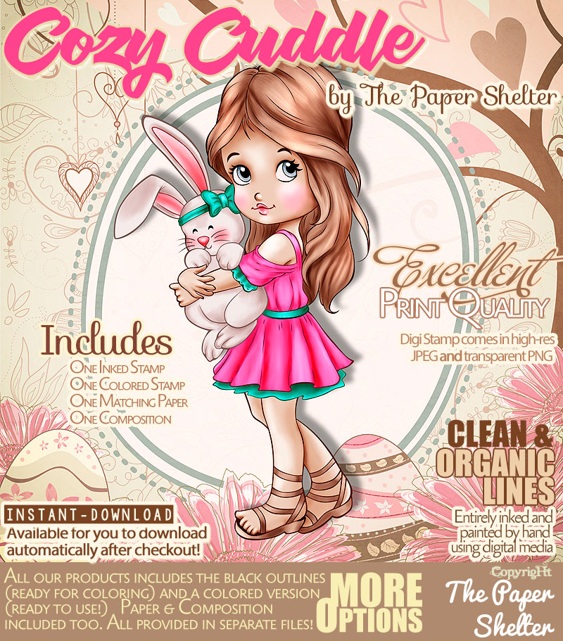Cozy Cuddle - Digital Stamp - Click Image to Close