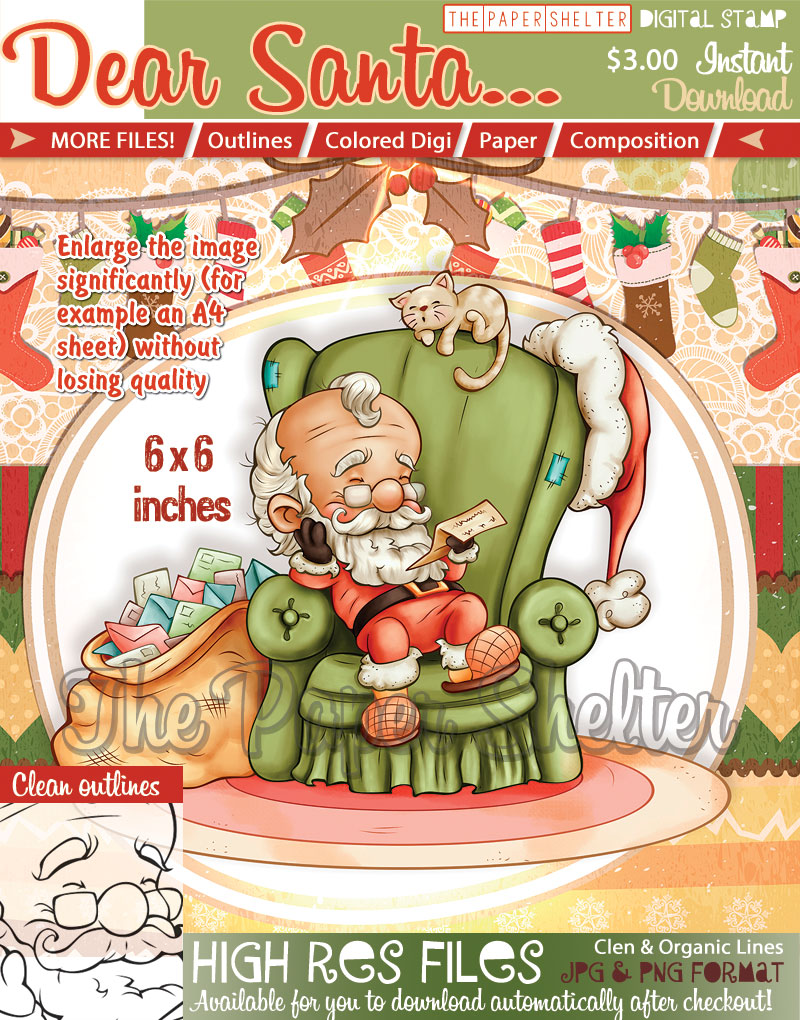 Dear Santa... - Digital Stamp - Click Image to Close