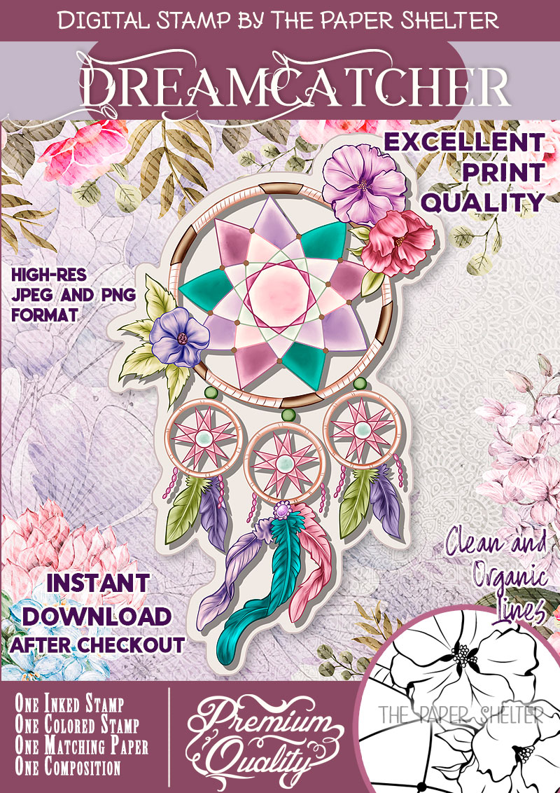 Dreamcatcher - Digital Stamp - Click Image to Close