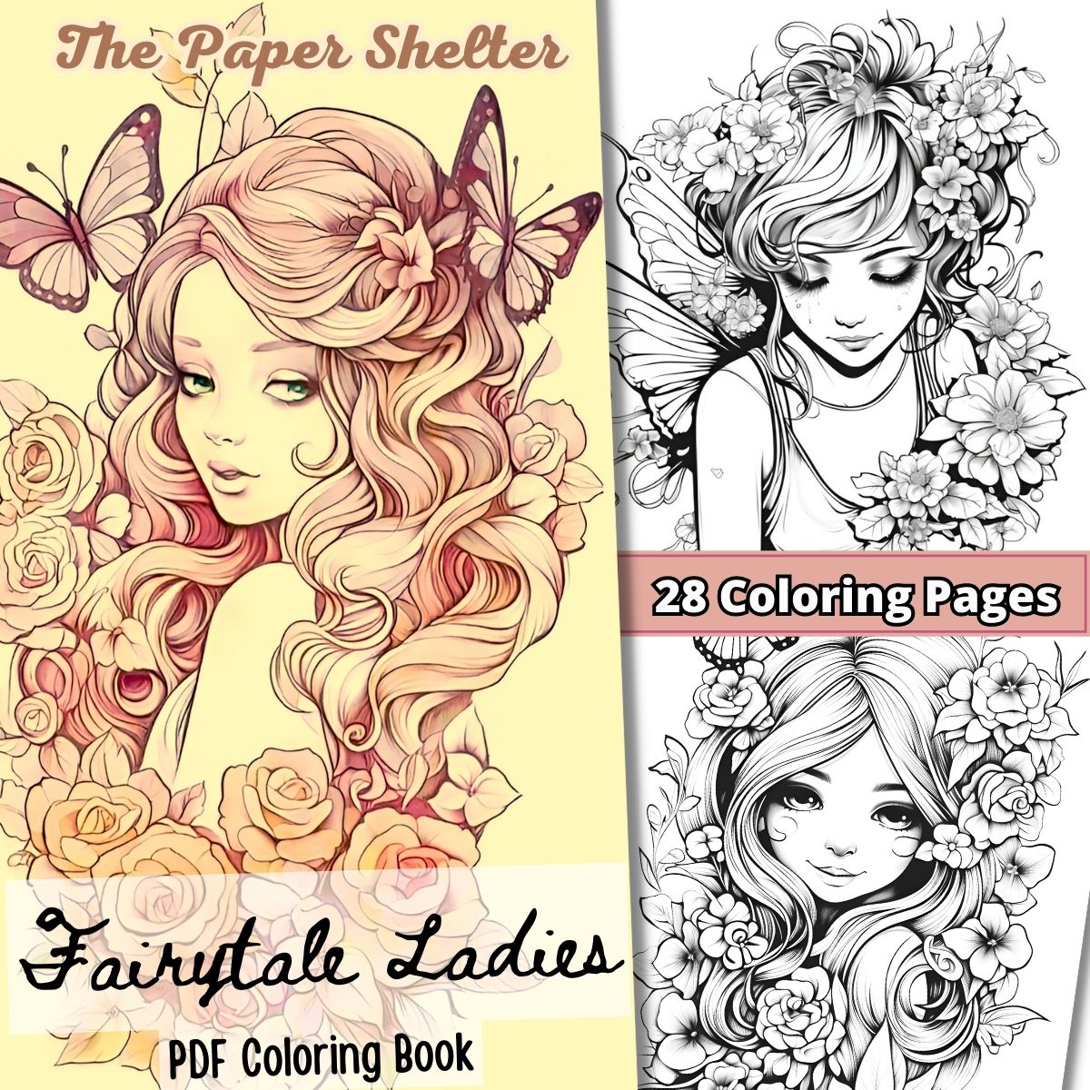 Fairytale Ladies - Digital Coloring Book - Click Image to Close
