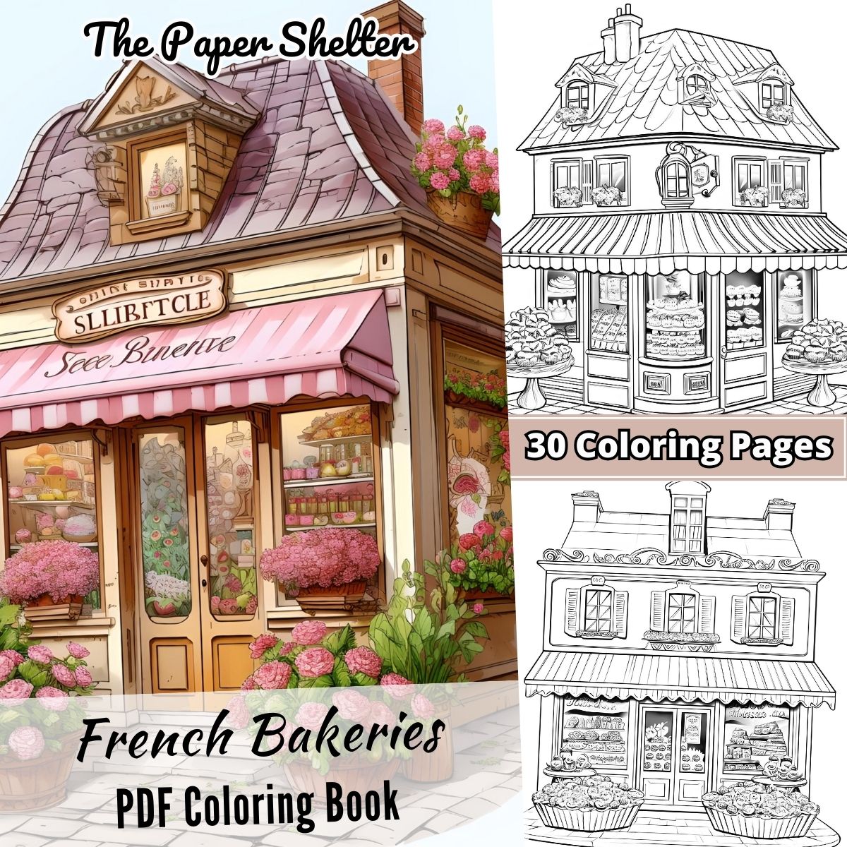 French Bakeries - Digital Coloring Book - Click Image to Close