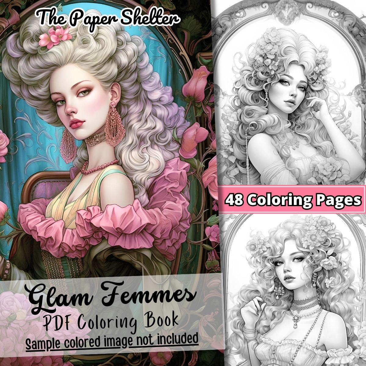 Glam Femmes - Digital Coloring Book - Click Image to Close