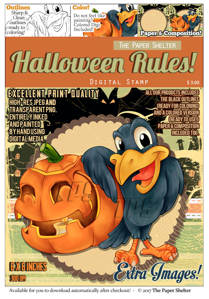 Halloween Rules! - Digital Stamp - Click Image to Close