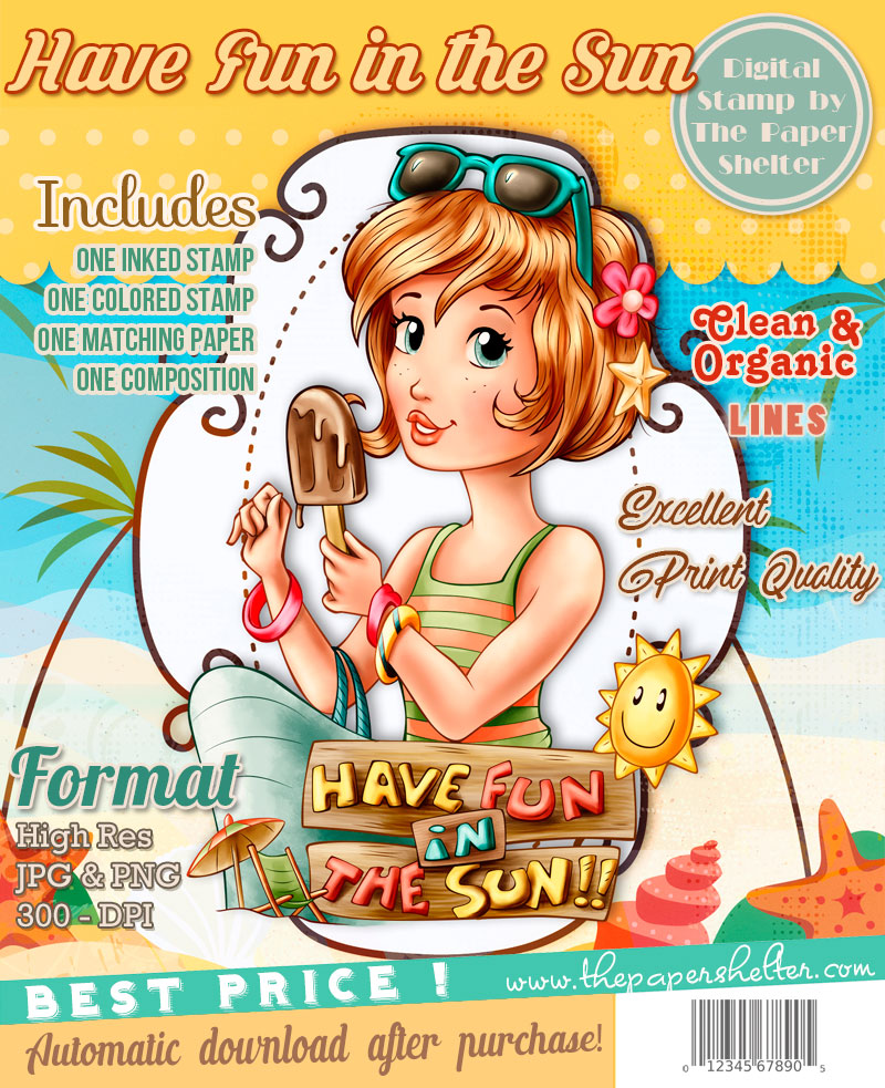 Have Fun in the Sun - Digital Stamp - Click Image to Close
