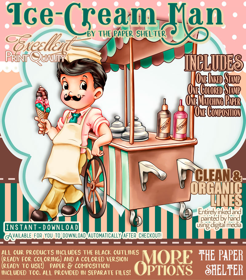 Ice-Cream Man - Digital Stamp - Click Image to Close