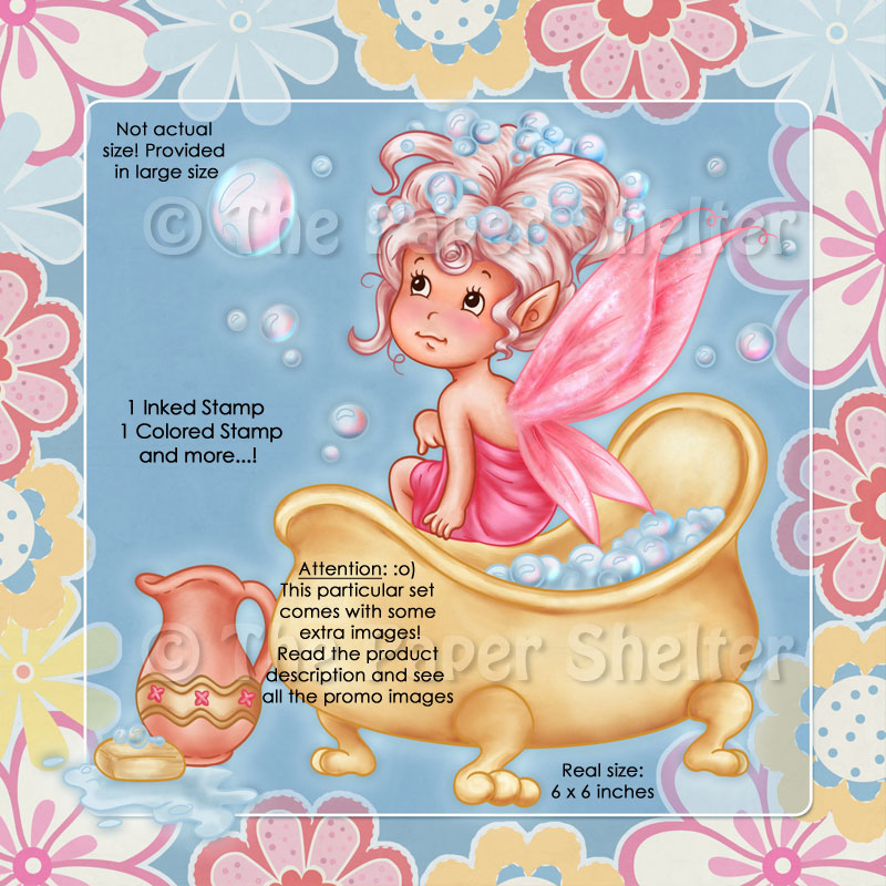 Magic Bubble Bath - Digital Stamp - Click Image to Close