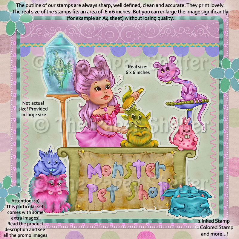 Monster Pet Shop - Digital Stamp - Click Image to Close