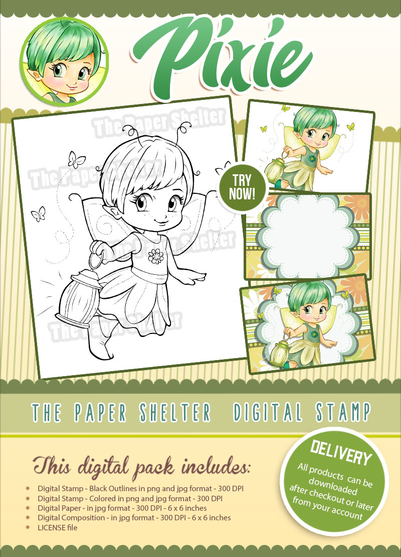 Pixie - Digital Stamp - Click Image to Close