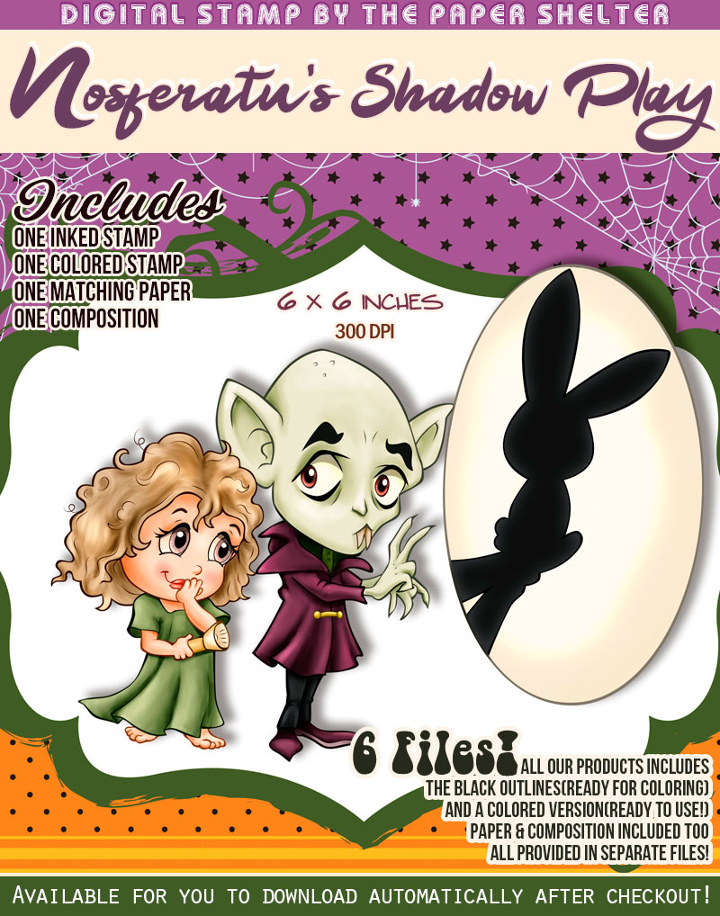 Nosferatu's Shadow Play - Digital Stamp - Click Image to Close