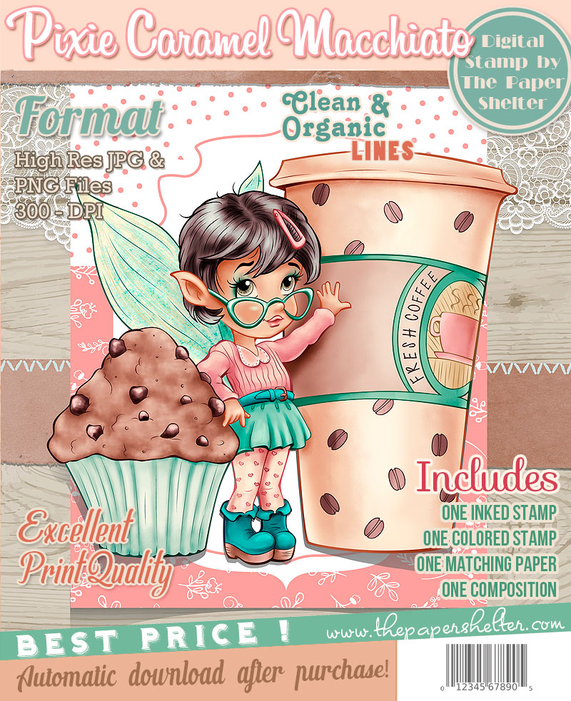 Pixie Caramel Macchiato - Digital Stamp - Click Image to Close