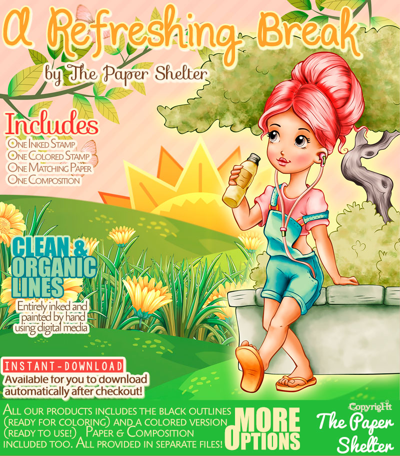 A Refreshing Break - Digital Stamp - Click Image to Close