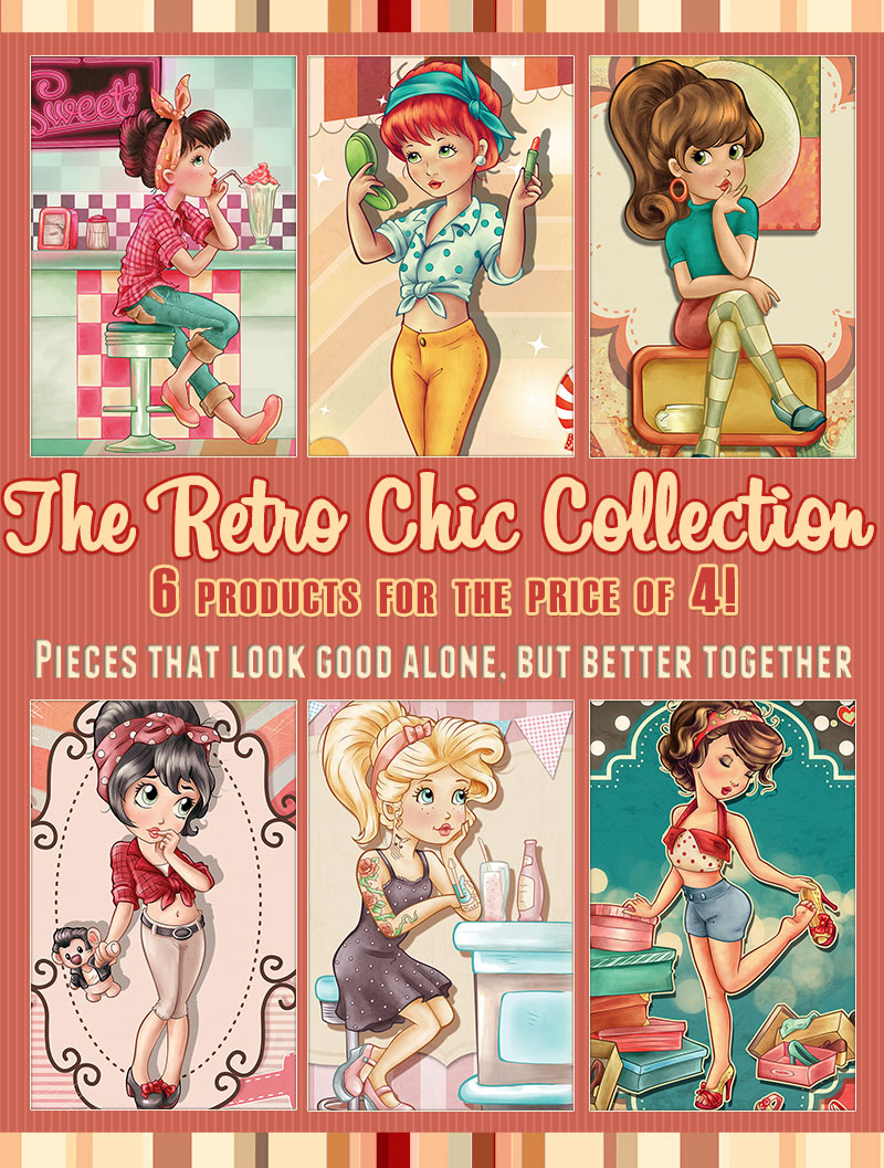 Retro Chic - Digital Stamp - Click Image to Close