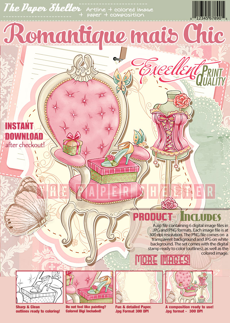 Romantique Mais Chic - Digital Stamp - Click Image to Close