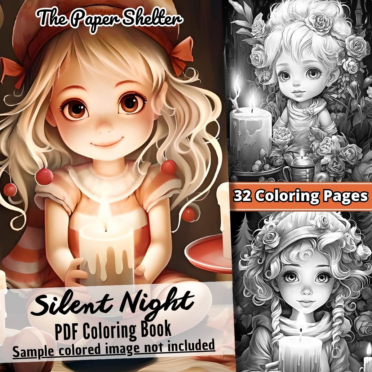 Silent Night - Digital Coloring Book - Click Image to Close