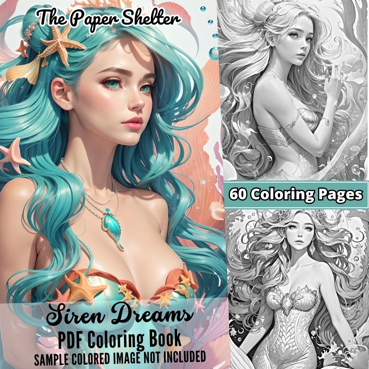 Sirens Dreams - Digital Coloring Book - Click Image to Close