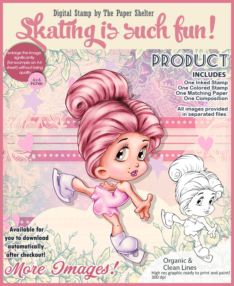 Skating is such fun! - Digital Stamp - Click Image to Close