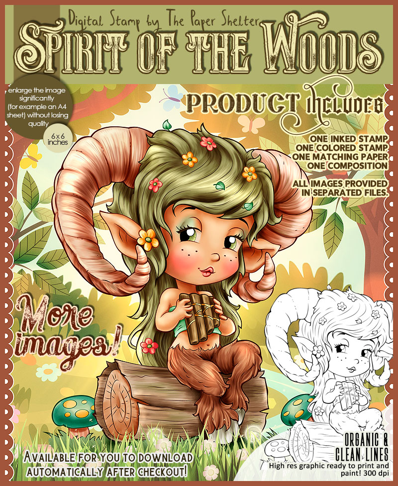 Spirit Of The Woods - Digital Stamp - Click Image to Close