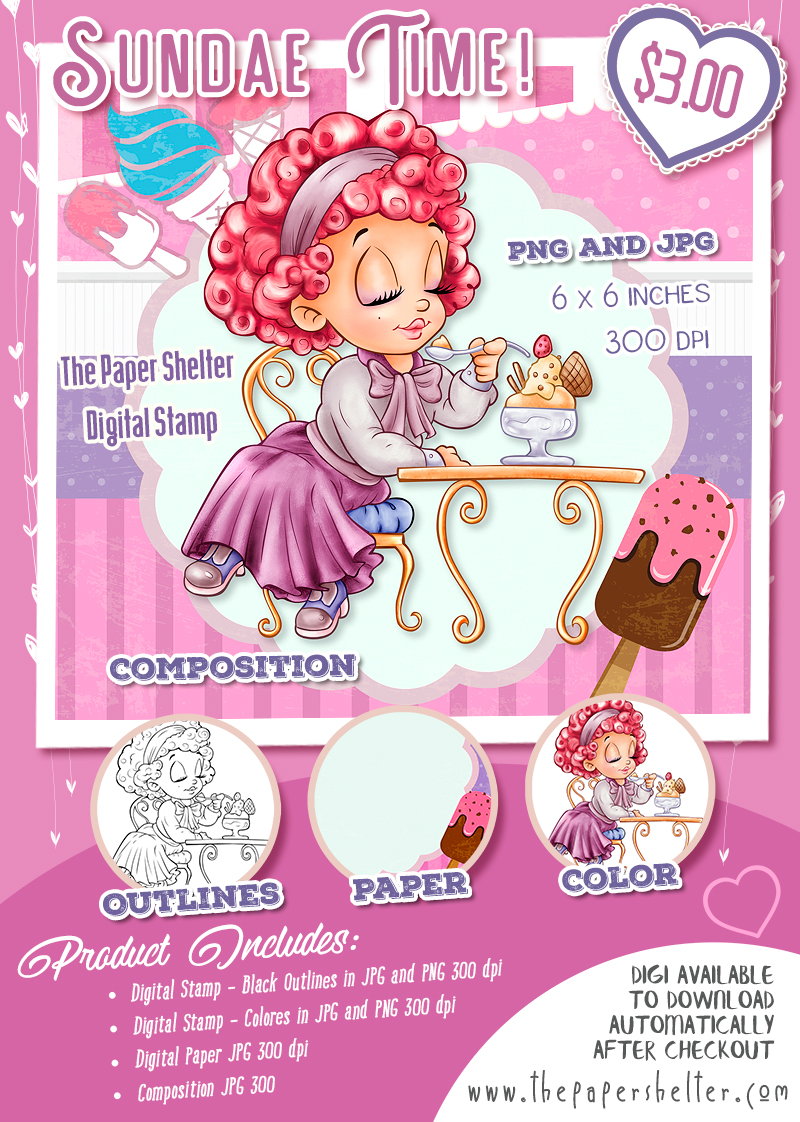 Sundae Time! - Digital Stamp - Click Image to Close