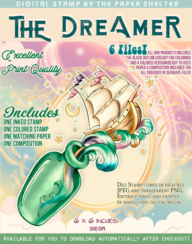 The Dreamer - Digital Stamp - Click Image to Close