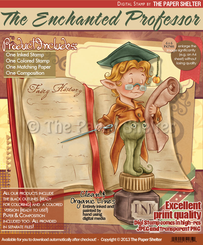 The Enchanted Professor - Digital Stamp - Click Image to Close