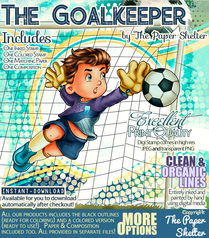 The Goalkeeper - Digital Stamp - Click Image to Close