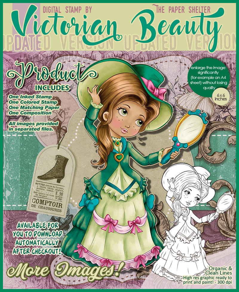 Victorian Beauty *Updated - Digital Stamp - Click Image to Close