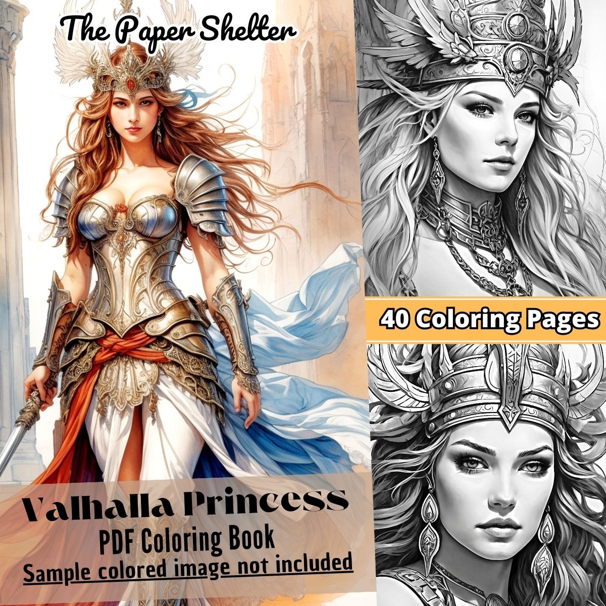 Valhalla Princess - Digital Coloring Book - Click Image to Close