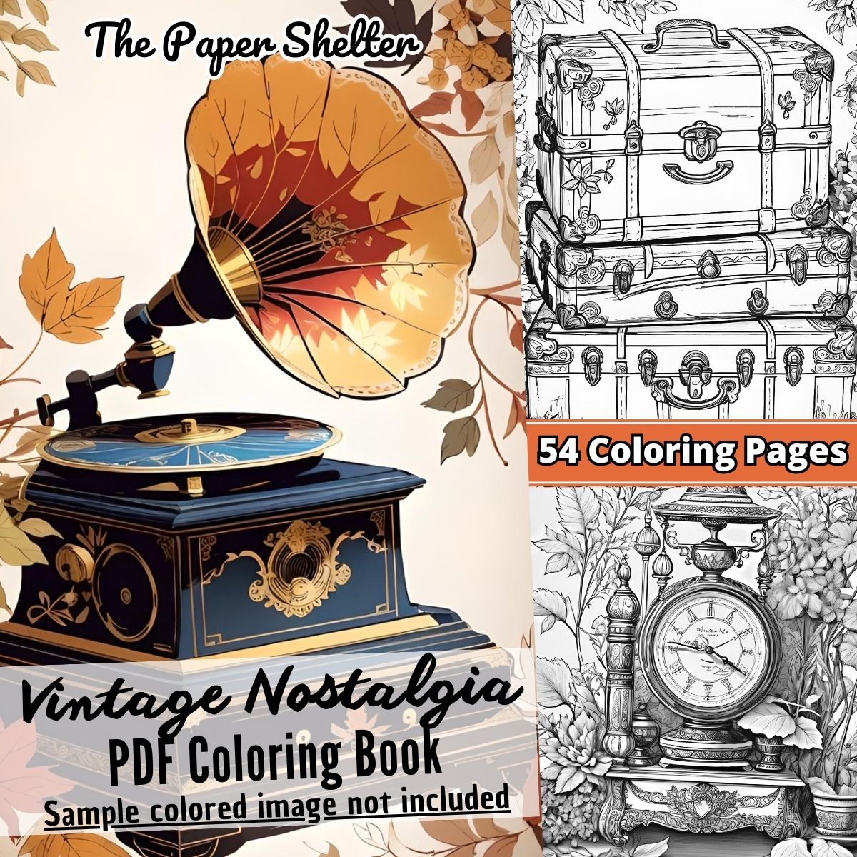 Vintage Nostalgia - Digital Coloring Book - Click Image to Close