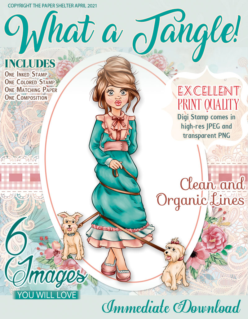 What a Tangle! - Digital Stamp - Click Image to Close