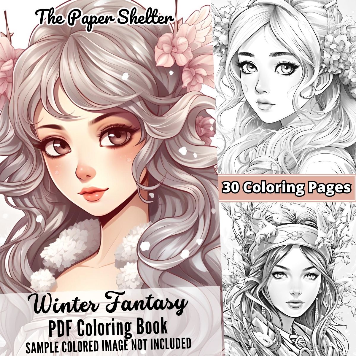 Winter Fantasy - Digital Coloring Book - Click Image to Close