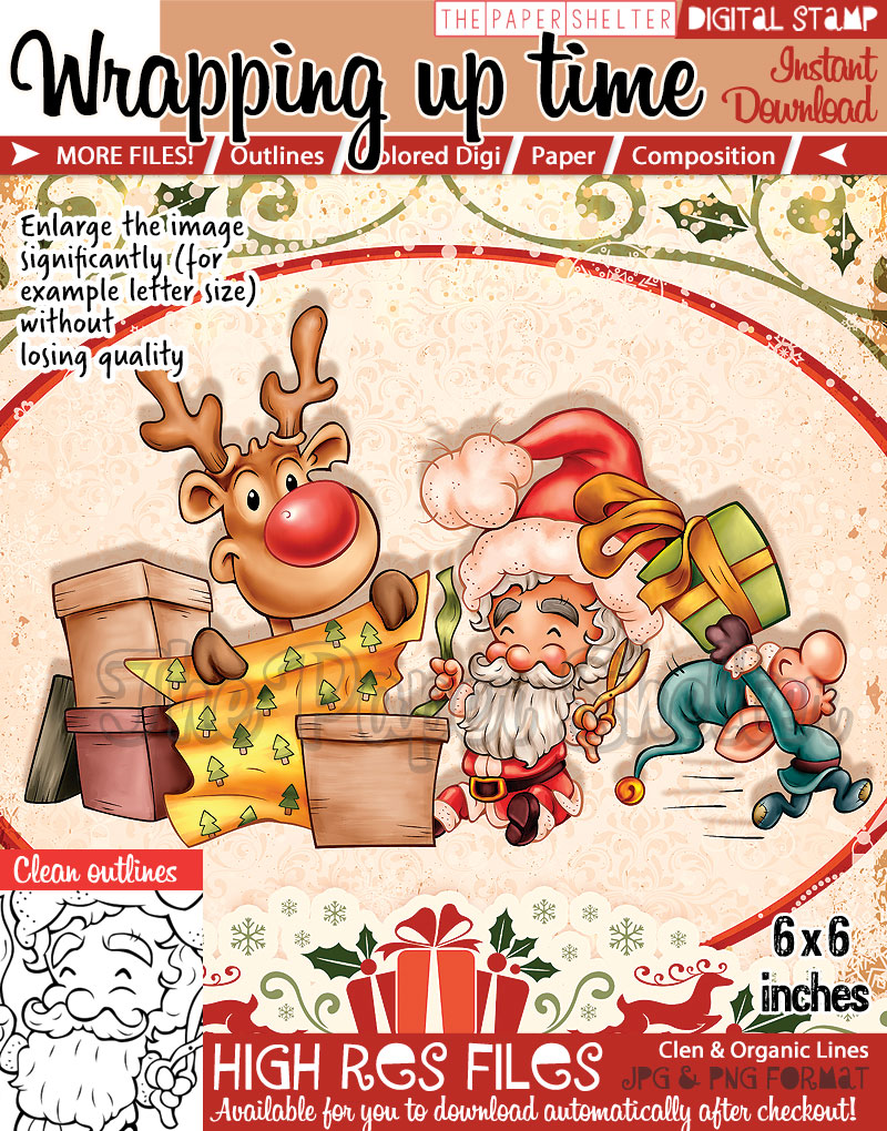 Wrapping up Time - Digital Stamp - Click Image to Close