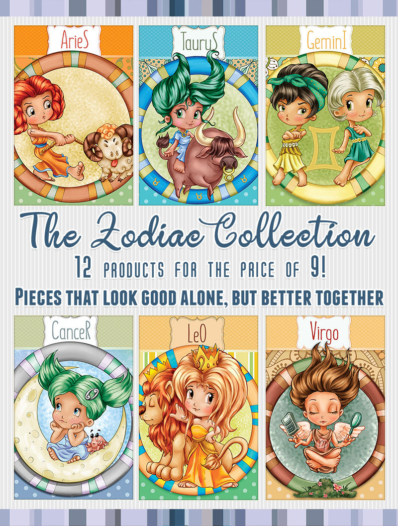 The Zodiac Collection - 12 digis for the price of 9! - Click Image to Close