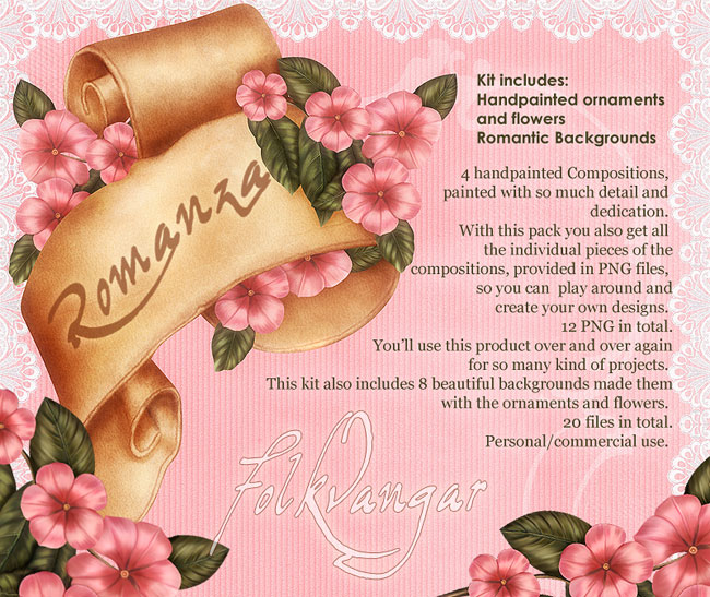 Romanza - ornaments, flowers and romantic papers
