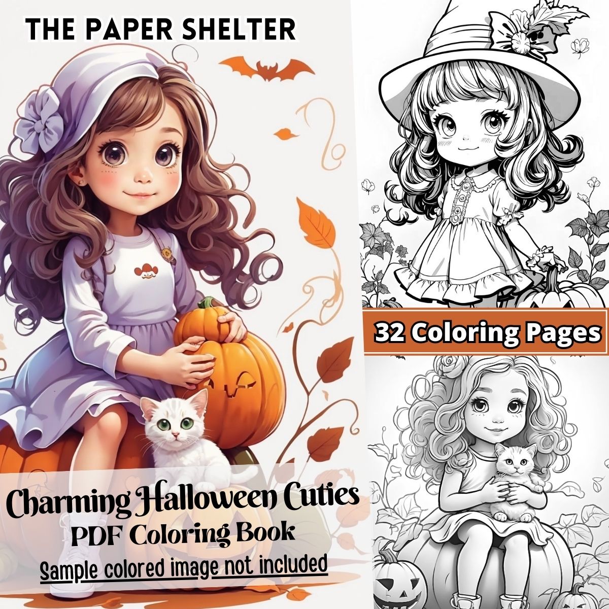 Charming Halloween Cuties - Digital Coloring Book