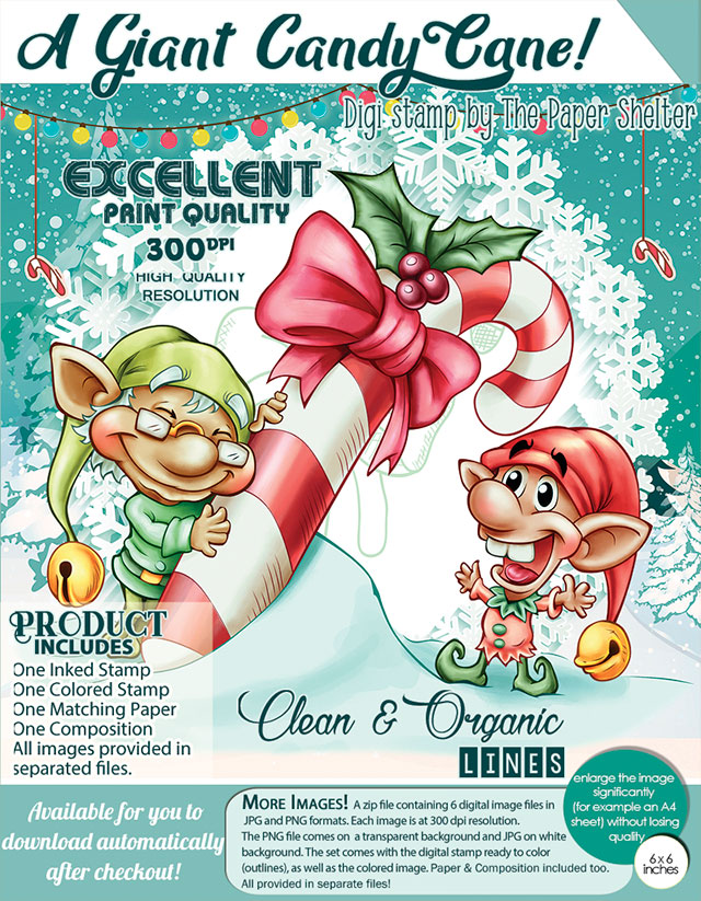 A Giant Candy Cane! - Digital Stamp